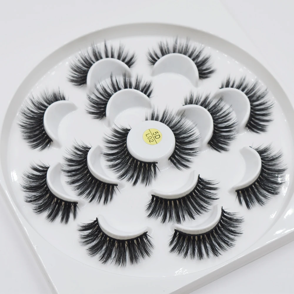 

QSTY 7pairs Faux 5D Mink Lashes Natural Long False Eyelashes Volume Fake Lashes Makeup Extension Eyelashes maquiagem