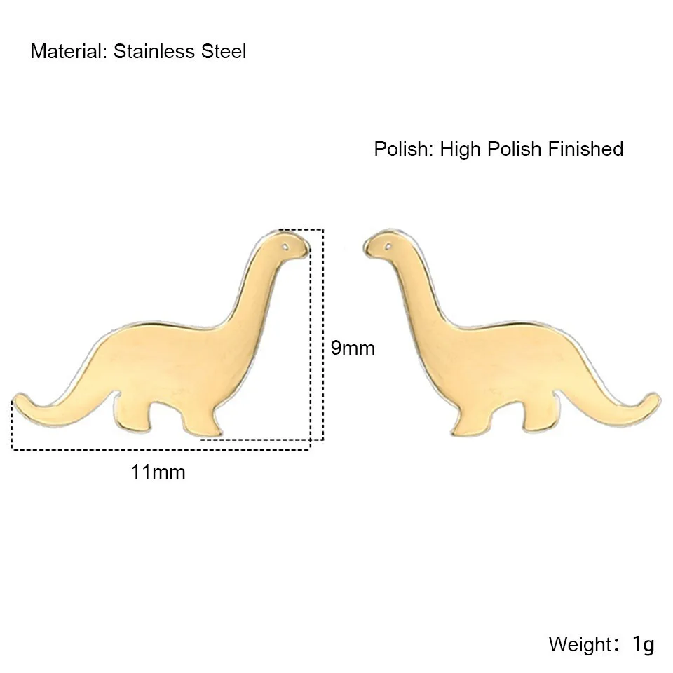 RIR Модные Изящные серьги-гвоздики с маленьким драконом, серебряные, розовые, Золотые серьги с динозаврами из нержавеющей стали, ювелирные изделия для женщин, подарки для девушек