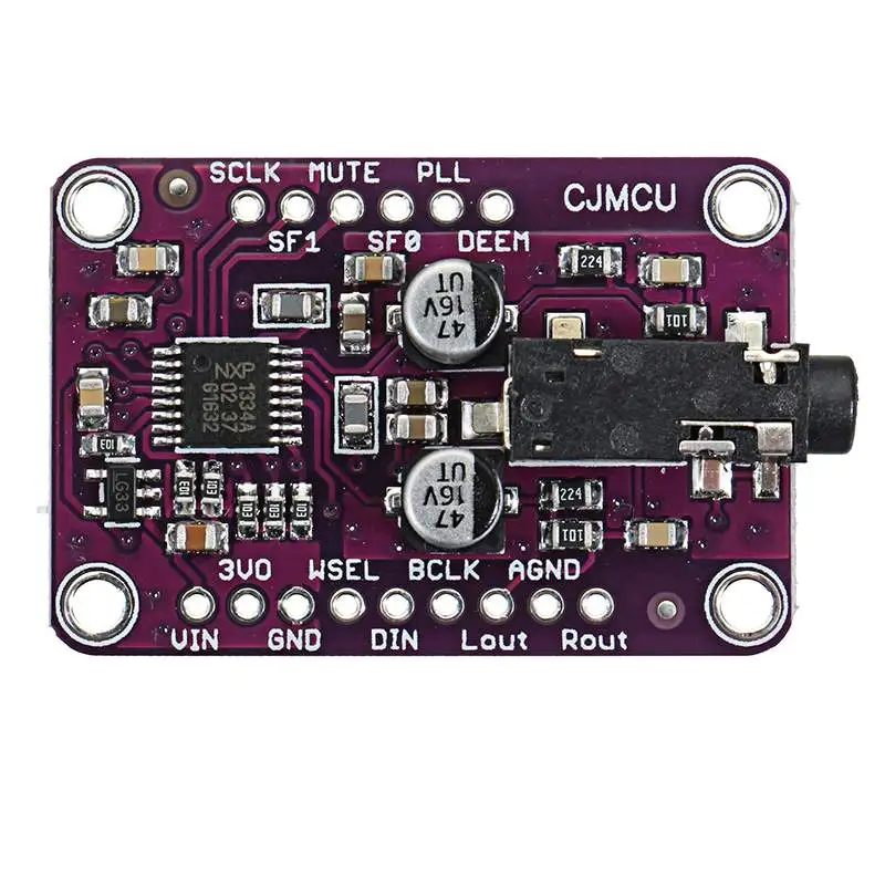 LEORY аудио стерео декодер модуль Плата CJMCU-1334 UDA1334A ies ЦАП для Arduino 3,3 V-5 V для Raspberry Pi