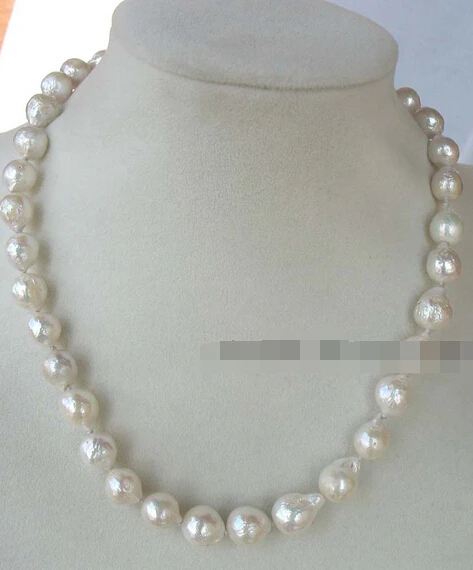 

Jewelr 006456 13-16MM freshwater pearl reborn keshi white necklace 17.5