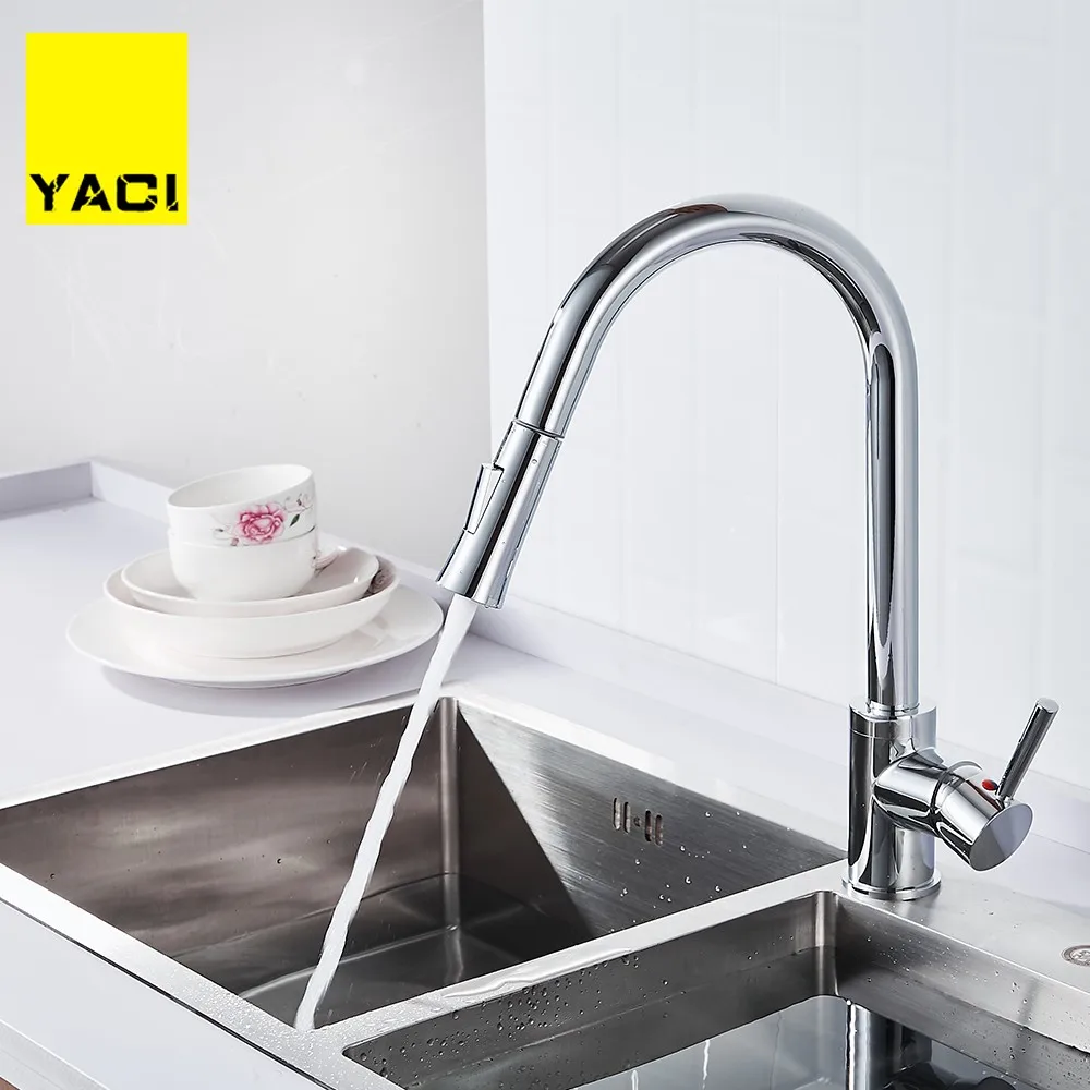 

Kitchen pull out faucet sink deck is installed with 2 types of water outlet kitchen sink faucet