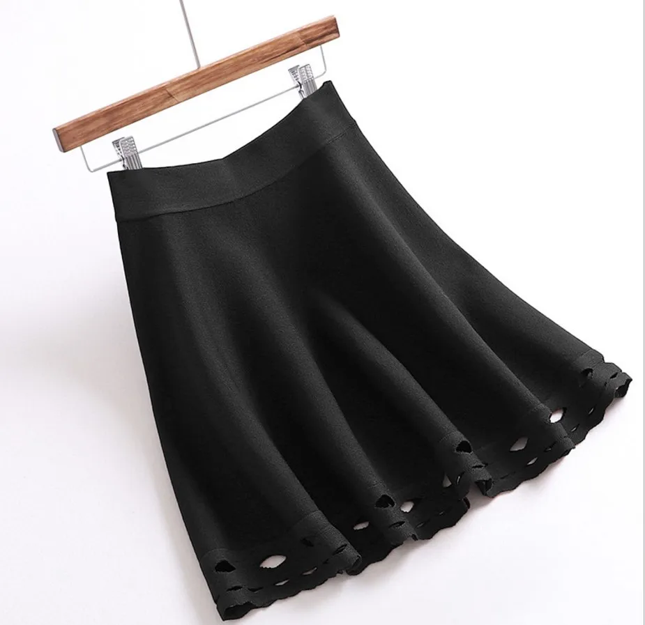 Stretch Vintage Señoras Alta Las Caqui Punto Desgaste Rojo caqui De Vino Negro Trabajo Mujeres Negro Paraguas Gtgyff Out Saias Hollow Para borgoña Cintura Falda Faldas 6W4qYayTwy