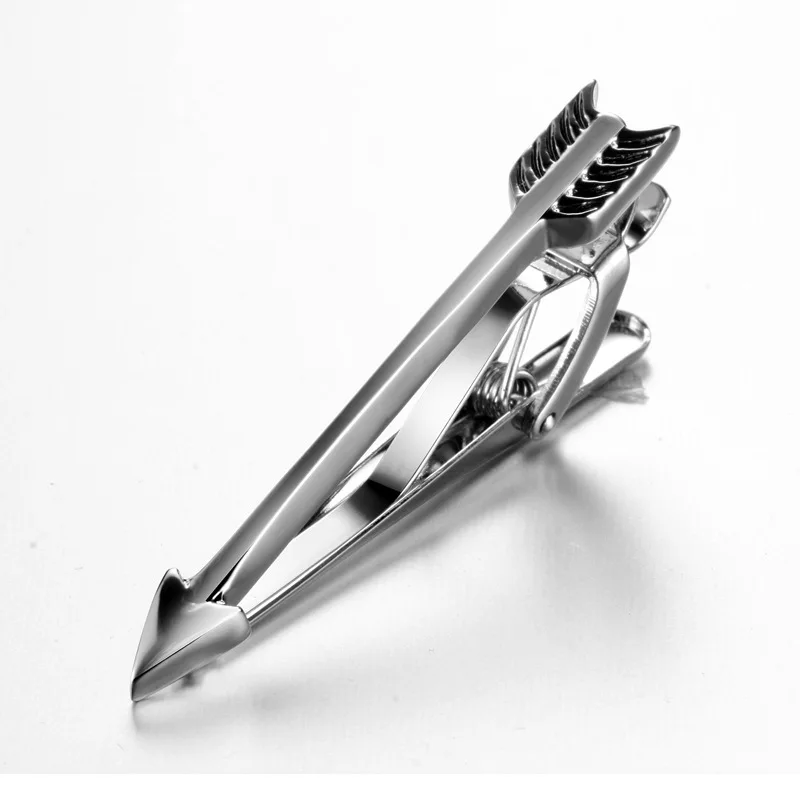 

Hot sale Tie Clip Stainless Steel Luxury Arrow Shape Men Solid Color Wedding Exquisite Necktie Tie Clips Jewelry Gift For Men
