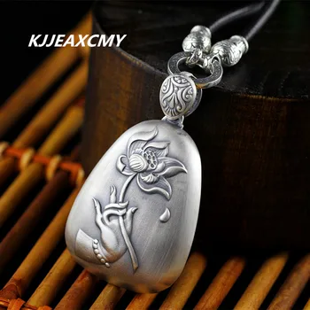 

KJJEAXCMY 999 sterling silver jewelry, national wind Seiko, hollow lady lotus heart pendant