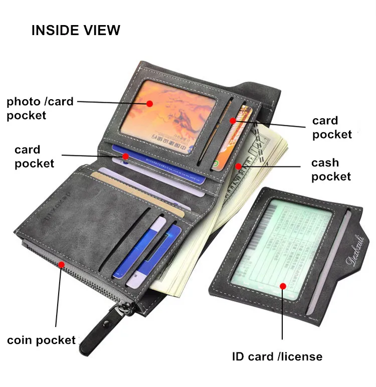 Матовый Мужской кошелек из мягкой кожи со съемными отделениями для карт, многофункциональный мужской кошелек, мужской клатч, высокое качество