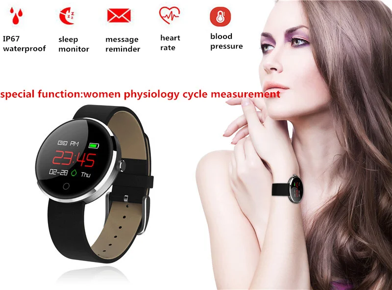 Blood Pressure Smart Watches for Men Women Heart Rate Bluetooth APP