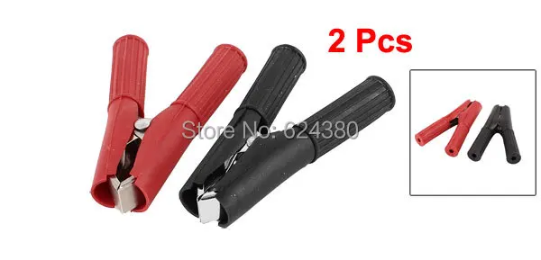 

Car Auto Truck Battery Alligator Clamp Miniature Mini Electrical Insulated Crocodile Test Clips x 2 Pcs / Lot
