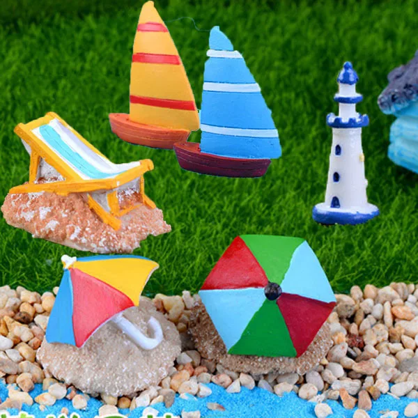 Beach micro landscape resin craft sailing micro world fairy garden ... Beach micro landscape resin craft sailing micro world fairy garden ...