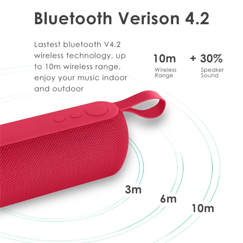 Уличный портативный Bluetooth V4.2 динамик Aimitek Q106 беспроводной сабвуфер TF карта USB диск