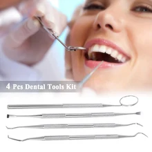 4 шт. набор стоматологических инструментов из нержавеющей стали для отбеливания зубов, инструмент для удаления зубов, набор скребок для личного и профессионального использования