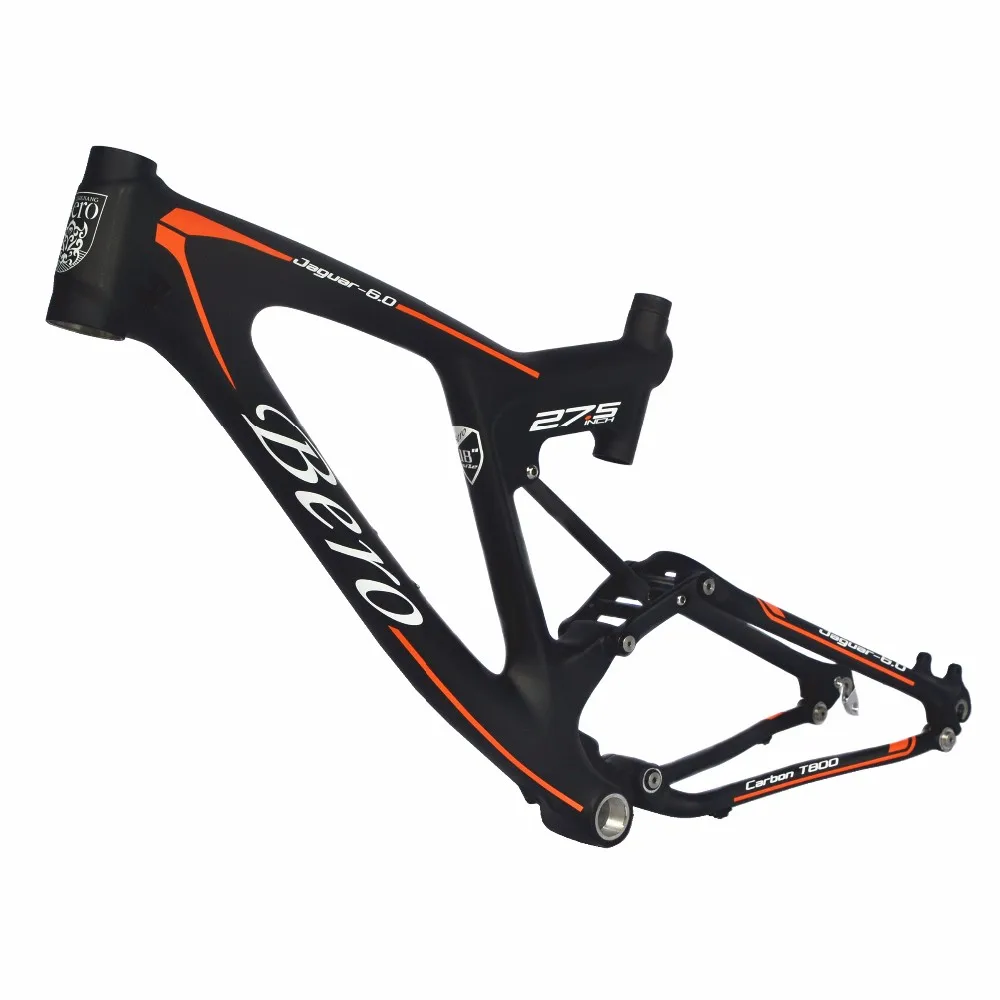 Discount BEIOU Downhill Dual Suspension 3K Carbon Mountain Bike Frame DW-LINK 27.5-Inch Matte Black Unibody MTB FMB022A18Y 2