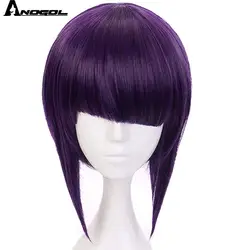Anogol мой герой Академия короткие прямые Kyoka Jiro Аниме Короткие прямые боб фиолетовый синтетический косплэй парик для ролевых игр Хэллоуин