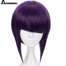 Special Offers Anogol My Hero Academy Short Straight Kyoka Jiro Anime Short Straight Bob Purple Synthetic Cosplay Wig For Role Play Halloween Special Offers Anogol My Hero Academy Short Straight Kyoka Jiro Anime Short Straight Bob Purple Synthetic Cosplay Wig For Role Play Halloween