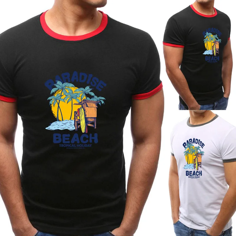 Mens T-shirt Short Sleeve 2019 Summer Funny T Shirts Fashion brand Logo Print Red T shirt Men Tops Tees 24 Colors Men's T-shirt