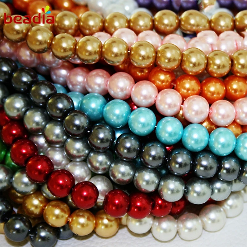 

8mm High Quality Round Glass Beads for Jewelry Making Imitation Pearl for Bracelet Necklace DIY Craft Handmade Jewelry Findings