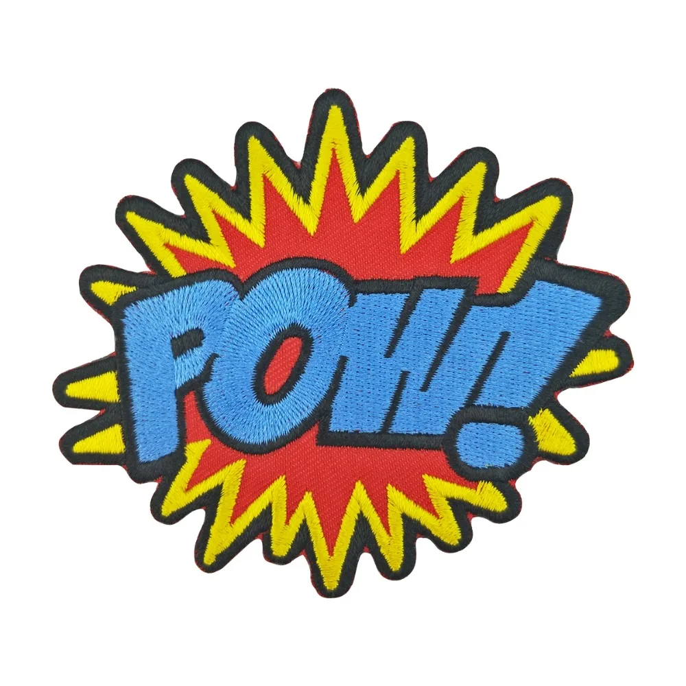 Superhero comics retro fun embroidered applique iron-on patch for jacket vest  (1)