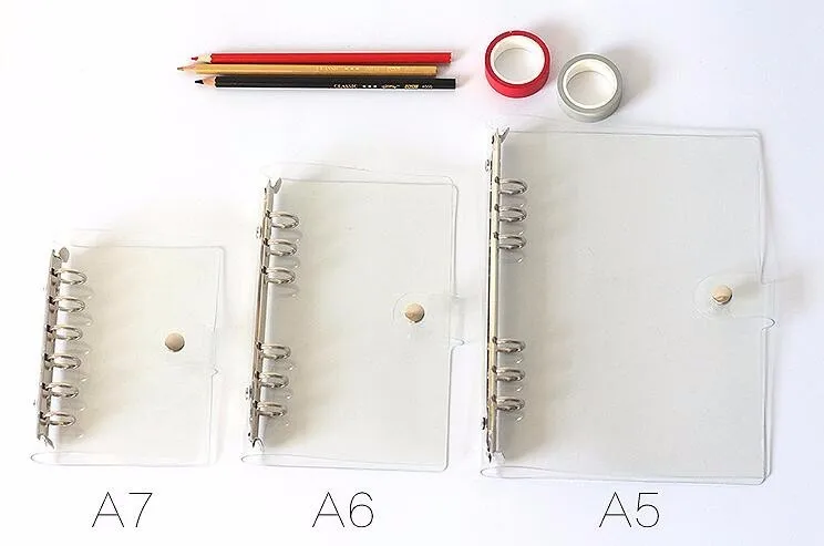 A5/A6/A7 ПВХ блокнот аксессуар лист оболочки офиса школы прозрачный лаконичный 6 отверстий переплет планировщик Обложка пуля журнал