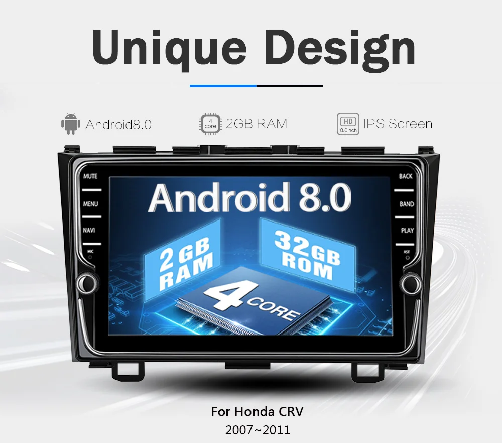 Sale Funrover IPS Android 8.0 Car dvd multimedia player For Honda CRV 2006-2011 with car radio video player gps navigation 2 din RDS 2