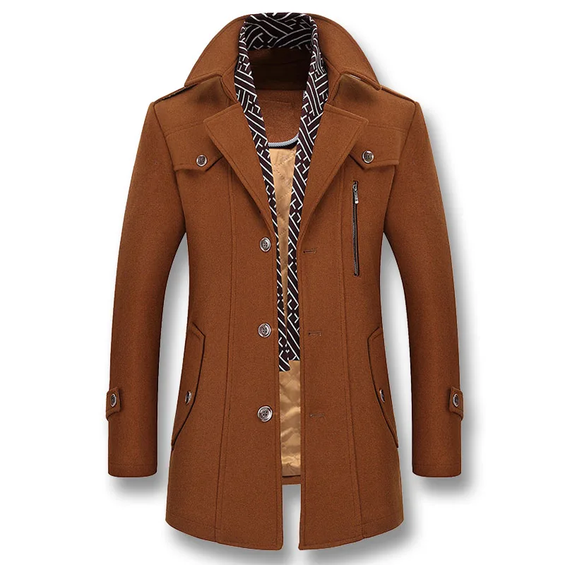 Amovible Épaississement 2018 Fit Écharpe vent Dark yellow navy Et De D'affaires Coupe Automne wine Red Manteau Gray D'hiver Décontractée Hommes camel Pardessus Veste Slim Col zSpqUVGM