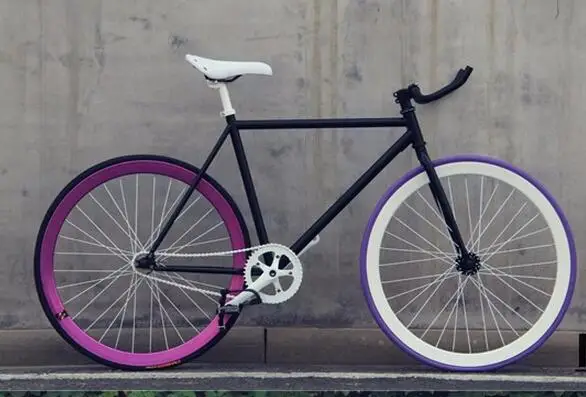 1 шт. fixie велосипед с фиксированной передачей 46 см 52 см 56 см DIY односкоростной Дорожный велосипед трек fixie Велосипед fixie велосипед - Цвет: Фиолетовый