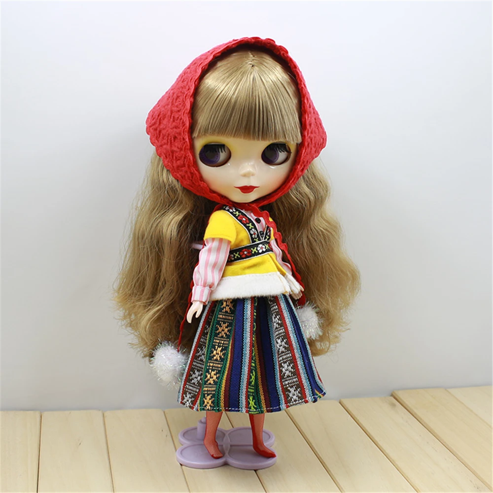 

Clothes For 1/6 Blyth ICY Licca doll Suit 1 Pieces Winterish Allure Charm Russian Dress Suit toys gift