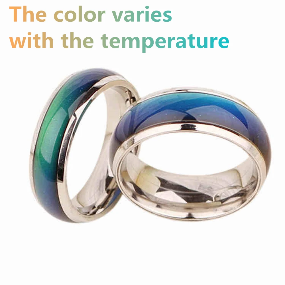 

Stainless Ring Changing Color Mood Rings Feeling / Emotion Temperature Ring Wide 6mm ringen