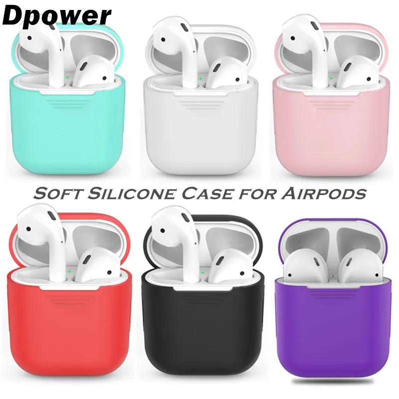 Dpower TPU Silicone Bluetooth Wireless Earphone Case For AirPods Protective Cover Skin Accessory for Apple Airpods Charging Box