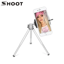 SHOOT Aluminum Portable Mini Tripod For Phone iPhone GoPro Hero 6 5 Xiaoyi 4K SJCAM Action Camera with Phone Clip Tripod Stand