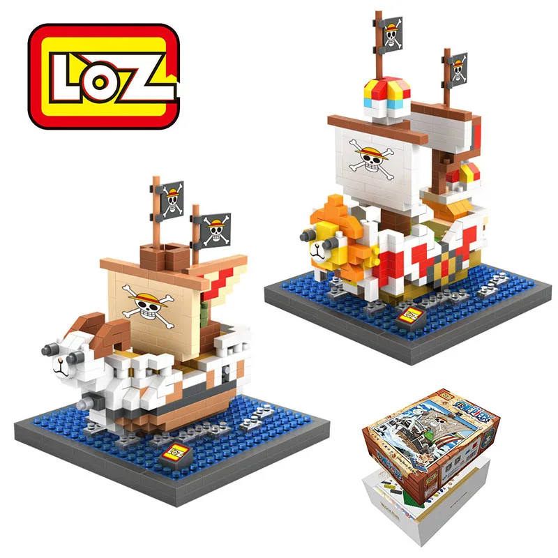 

LOZ Block One Piece Building Blocks Going Merry Pirate Ship Sunny Ship Bricks Figure Assembly LOZ mini Blocks Set Toys 9828 9829