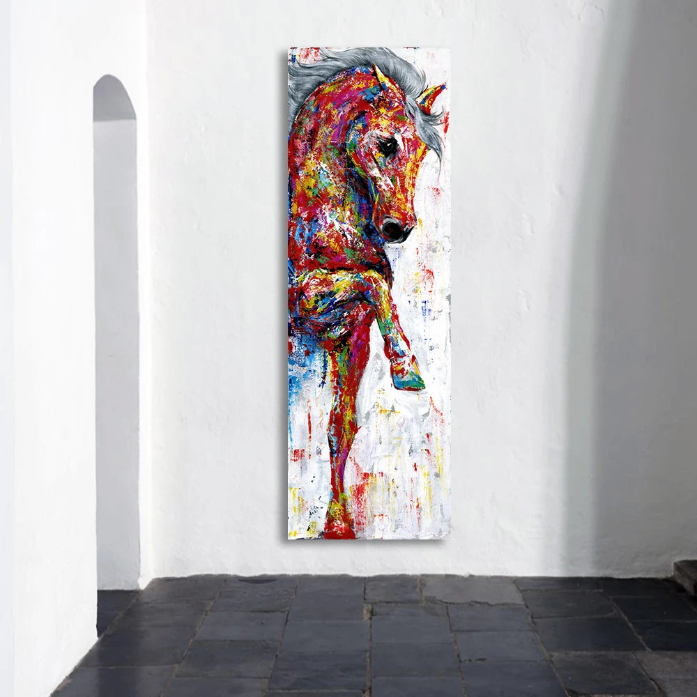Billige Pferd Bild Wand Kunst Leinwand Malerei Poster Drucke Tier Malerei Home Decor Kein Rahmen Home Decor