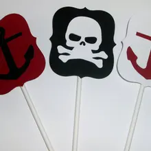 Пират кекс топперы Свадьба День рождения Baby Shower участник выбирает еду Пользовательские цвета партия торт украшения