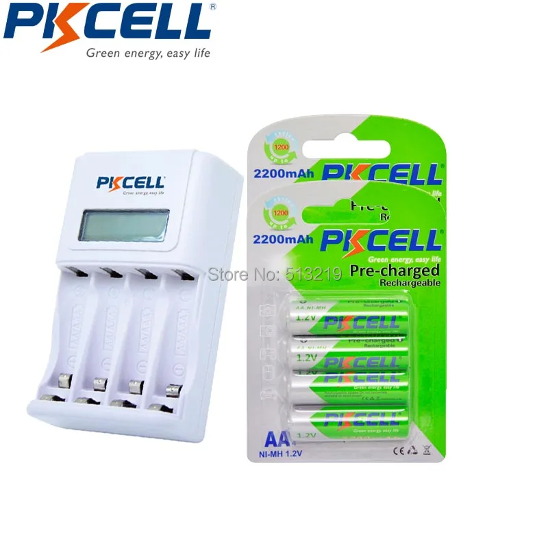 

8Pcs/2Card AA 2200mAh 1.2V Ni-MH Rechargeable Battery and Standard Fast Battery EU/US Plug Charger 8152