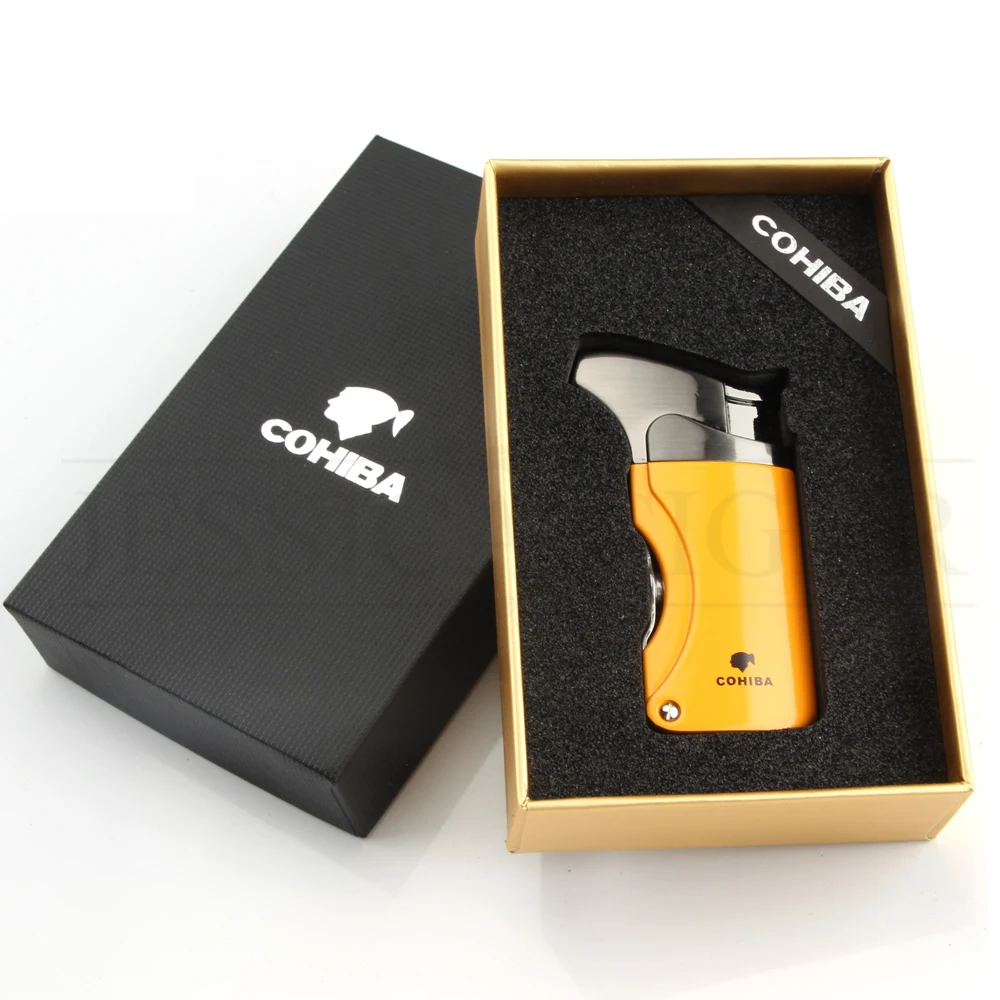 COHIBA-Lighters-Metal-Windproof-Butane-Gas-Lighter-Refillable-Torch-Jet-Flame-Cigarette-Cigar-Lighter-Built-in (1)