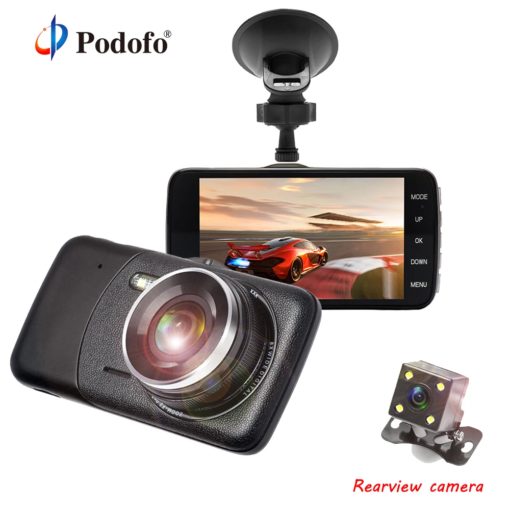Original Podofo 4 DVRs Dual Lens Car DVR font b Camera b font 1080P Full HD