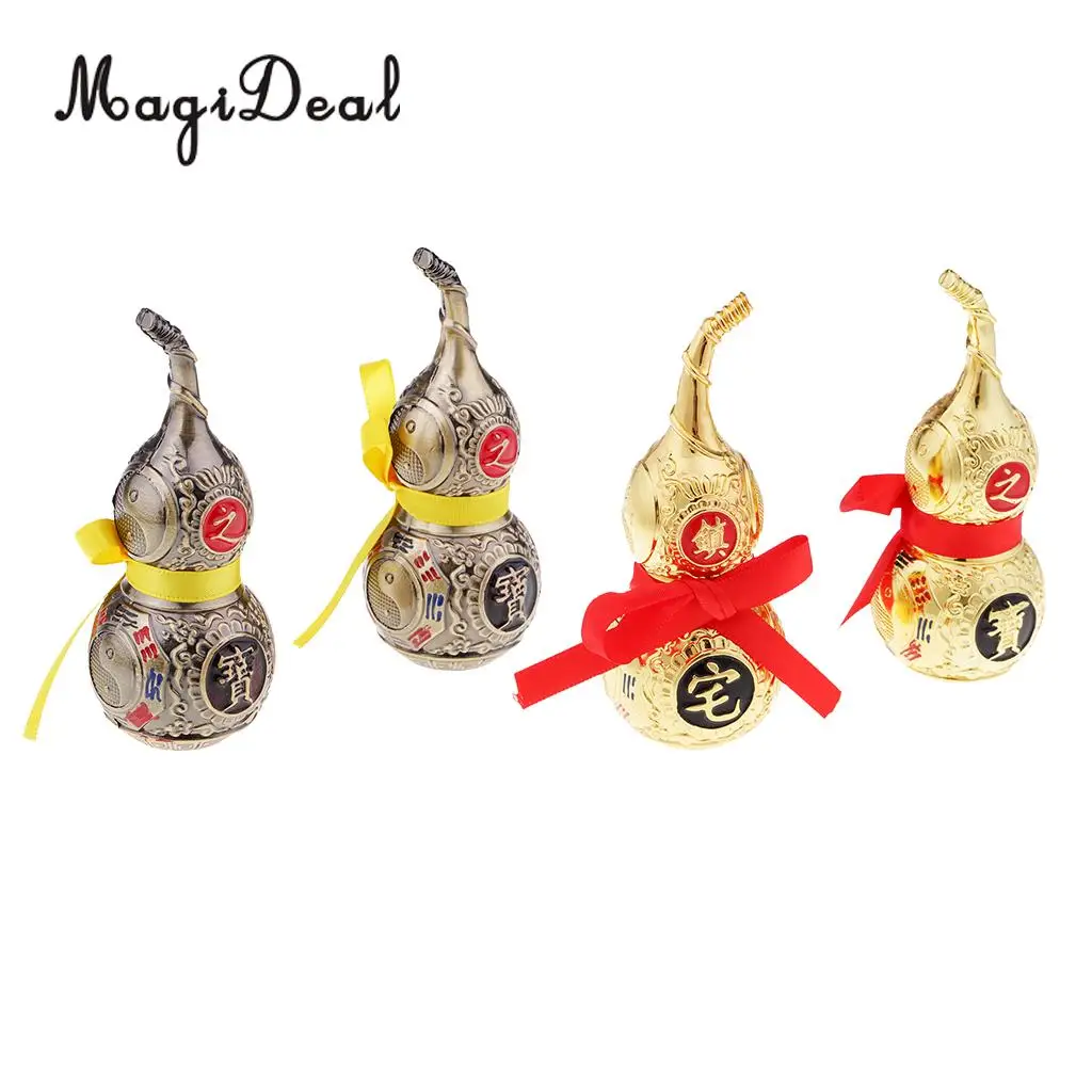 MagiDeal Vintage Chinese Fengshui Wu Lou Hu Lu Gourd Amulet Metal Crafts Accessory for Home Decoration Ornaments Collectables