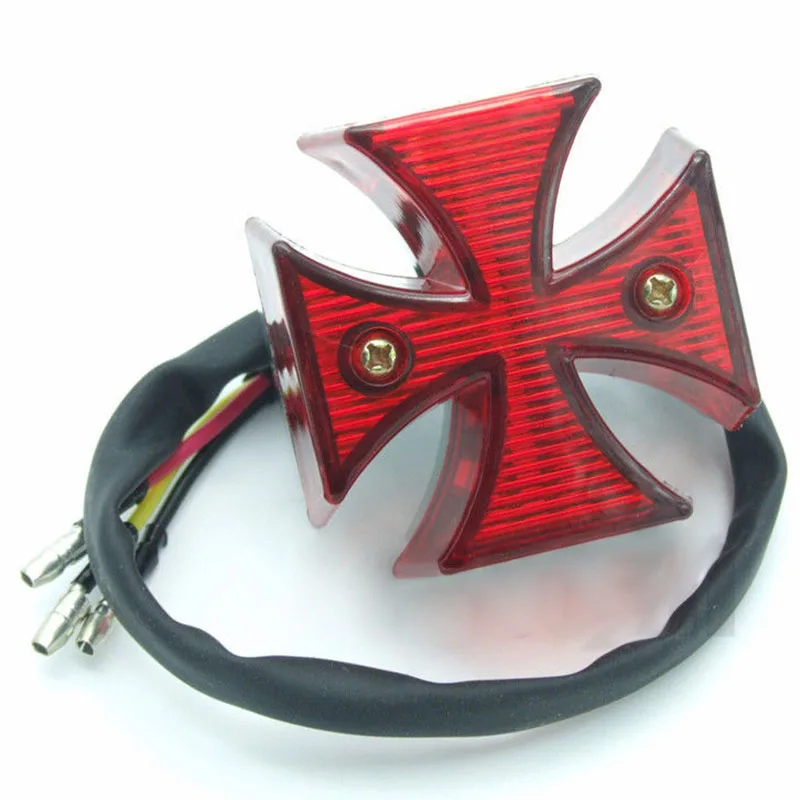 Mayitr Universal Motorcycle Mini LED Cross Brake Lamp License Plate Light Motorbike Rear Tail Light For Dirt Bike Chopper