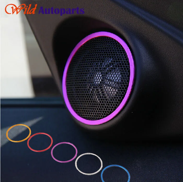 2pcs Aluminium Door Speaker Circle Ring Cover Trim...