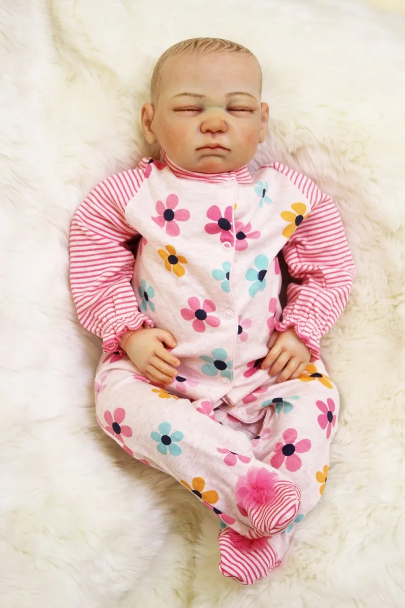 20-дюймовая Кукла reborn baby Doll мягкая силиконовая ручная роспись волос Реалистичная