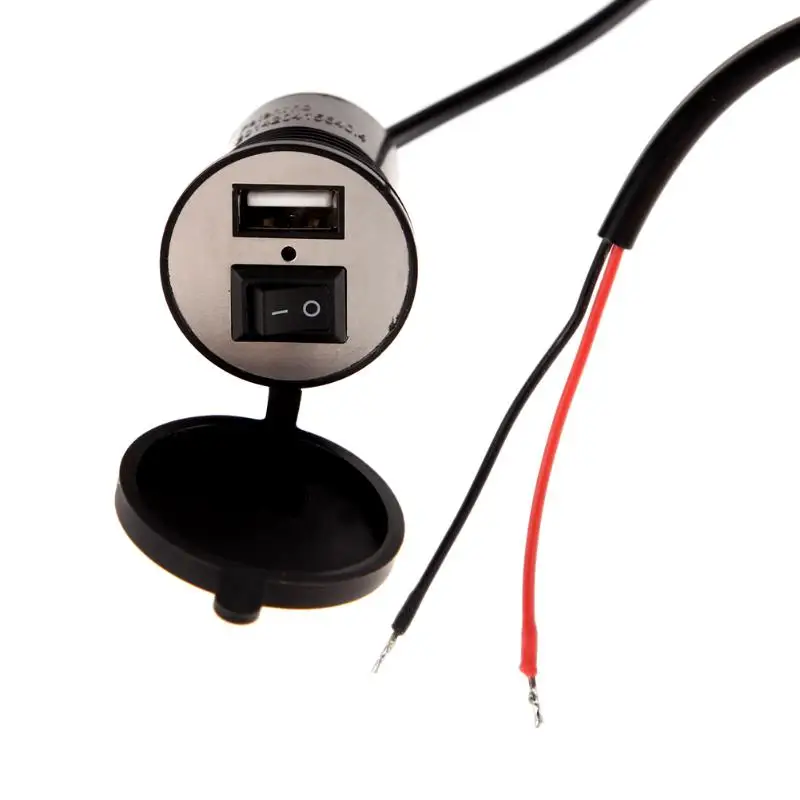 

Moto Accessories Motorcycle 12V/24V Waterproof USB Power Charger Socket with Safety ON/OFF Switch for Mobile Phone