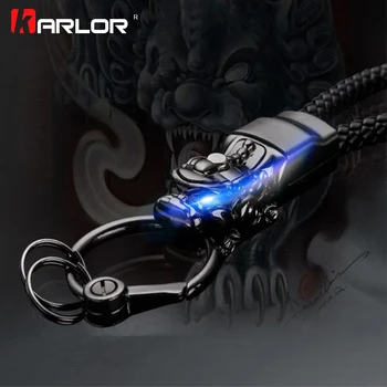 

Creative LED Light Chinese Brave Troops Model Keychain Key Holder Car Key Ring Chain Automobile Car Styling Car Accessories Gift