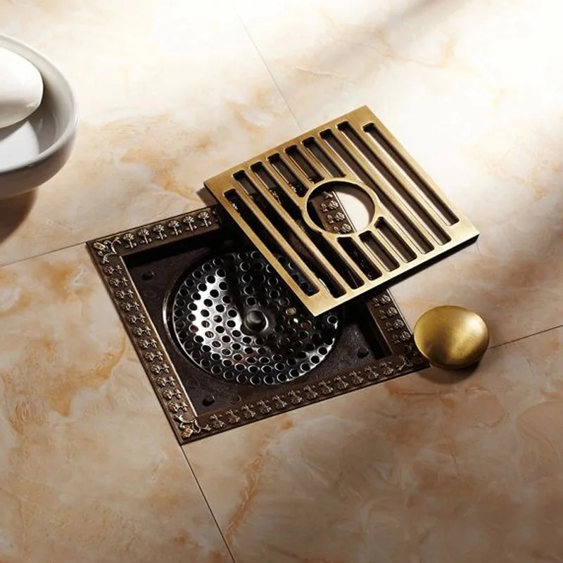 New-Arrival-Antique-Brass-12-12cm-Square-Floor-Drain-Shower-Drain-Bathroom-Furniture-HJ-8701T (3)