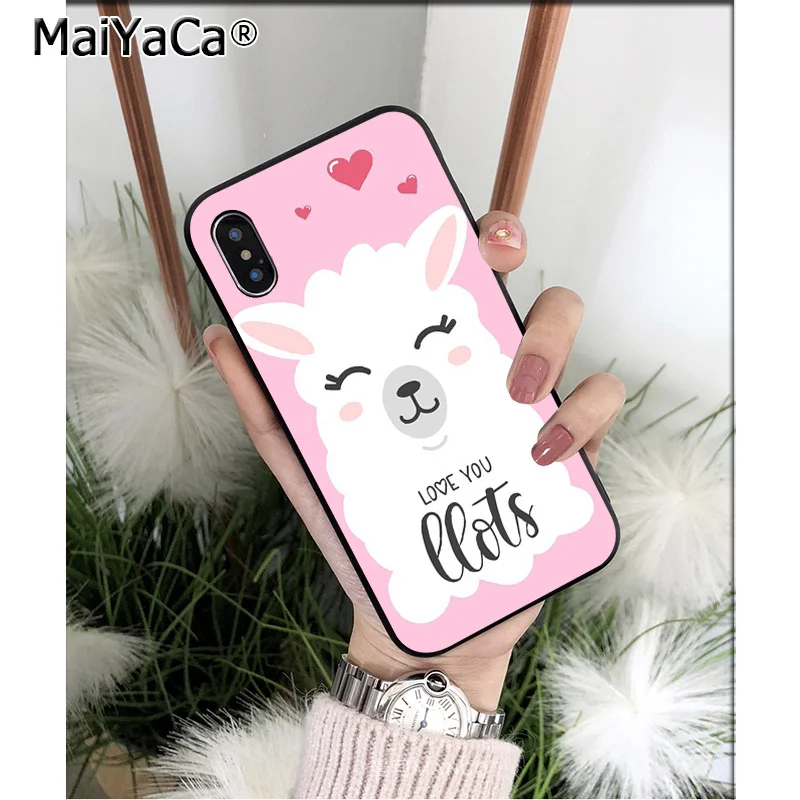 MaiYaCa Llama Alpacas животное ТПУ Мягкий силиконовый чехол для телефона чехол для iPhone 6S 6plus 7plus 8 8Plus X Xs MAX 5 5S XR - Цвет: A11