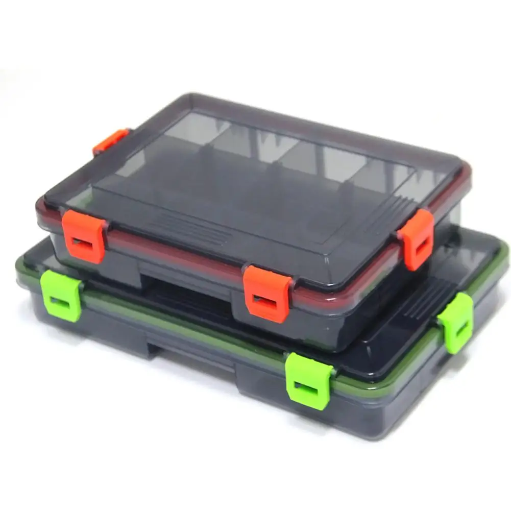 

Transparent Tackle Box Fishing Accessories Storage Box Waterproof Space Adjustable Fishing Fake Bait Box Red Green Storage Box