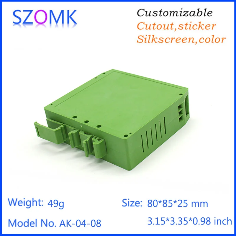 

10 pcs, 80*85*25mm diy plastic enclosure for electronics din rail box distribution box szomk control enclosure switch box