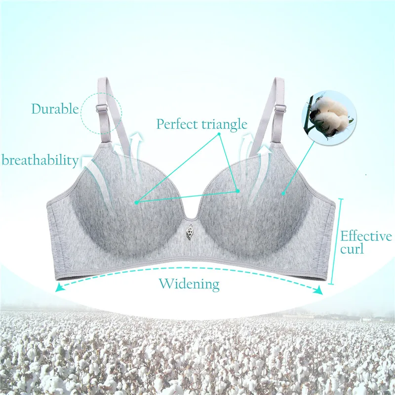  Fashion Cotton Wireless Bra For Women Sexy Bralette 3/4 Cup Seamless Bras Comfort Brassiere Female 