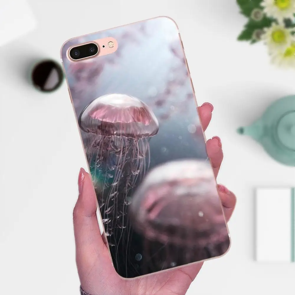 Синий Медузы в море Красочные Для Galaxy J1 J2 J3 J330 J4 J5 J6 J7 J730 J8 2015 2016 2017 2018 мини Pro TPU