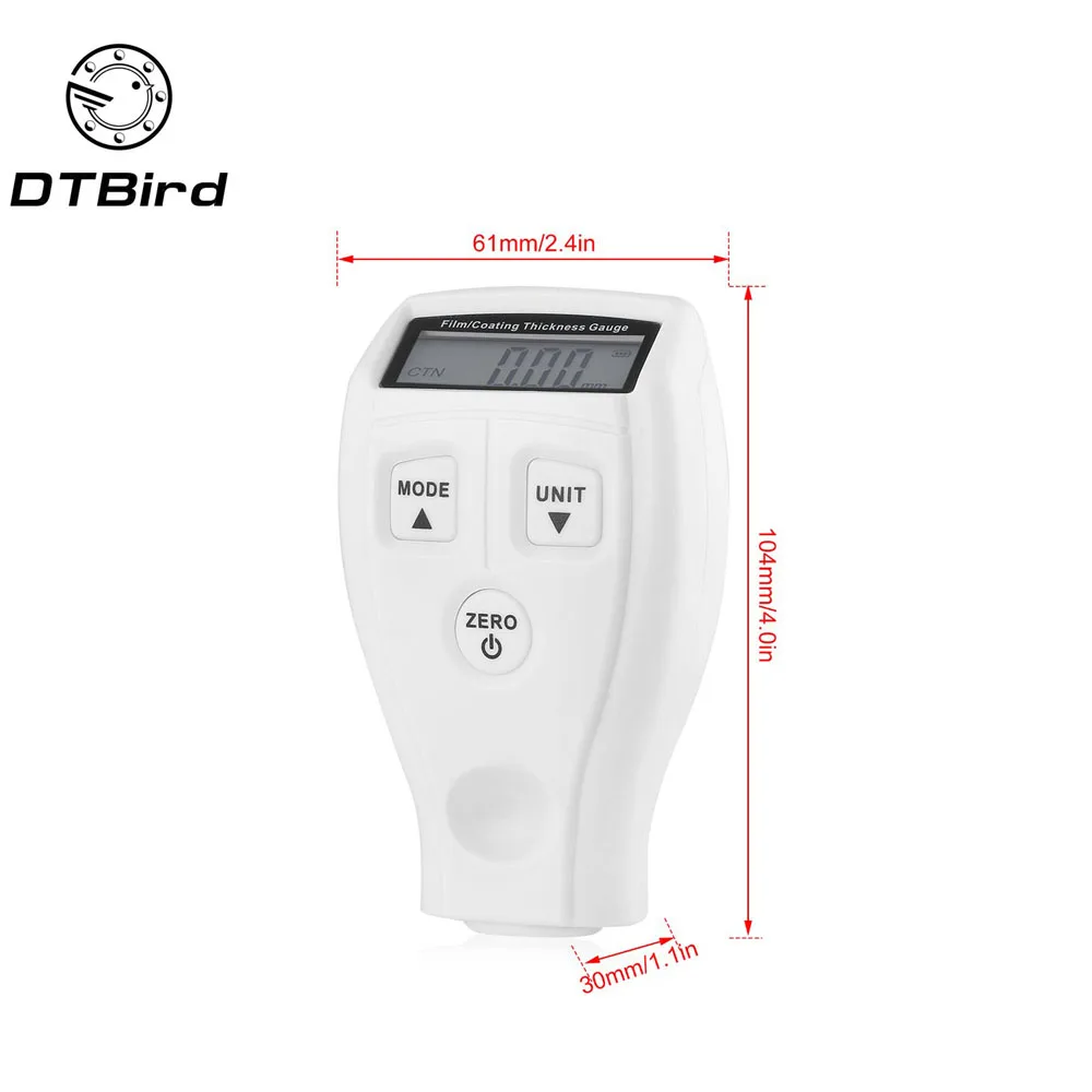

GM201Coating Painting Thickness Gauge Tester Ultrasonic Mini Varnish Film Coating for Car measure Paint Gauge English Manual DT6