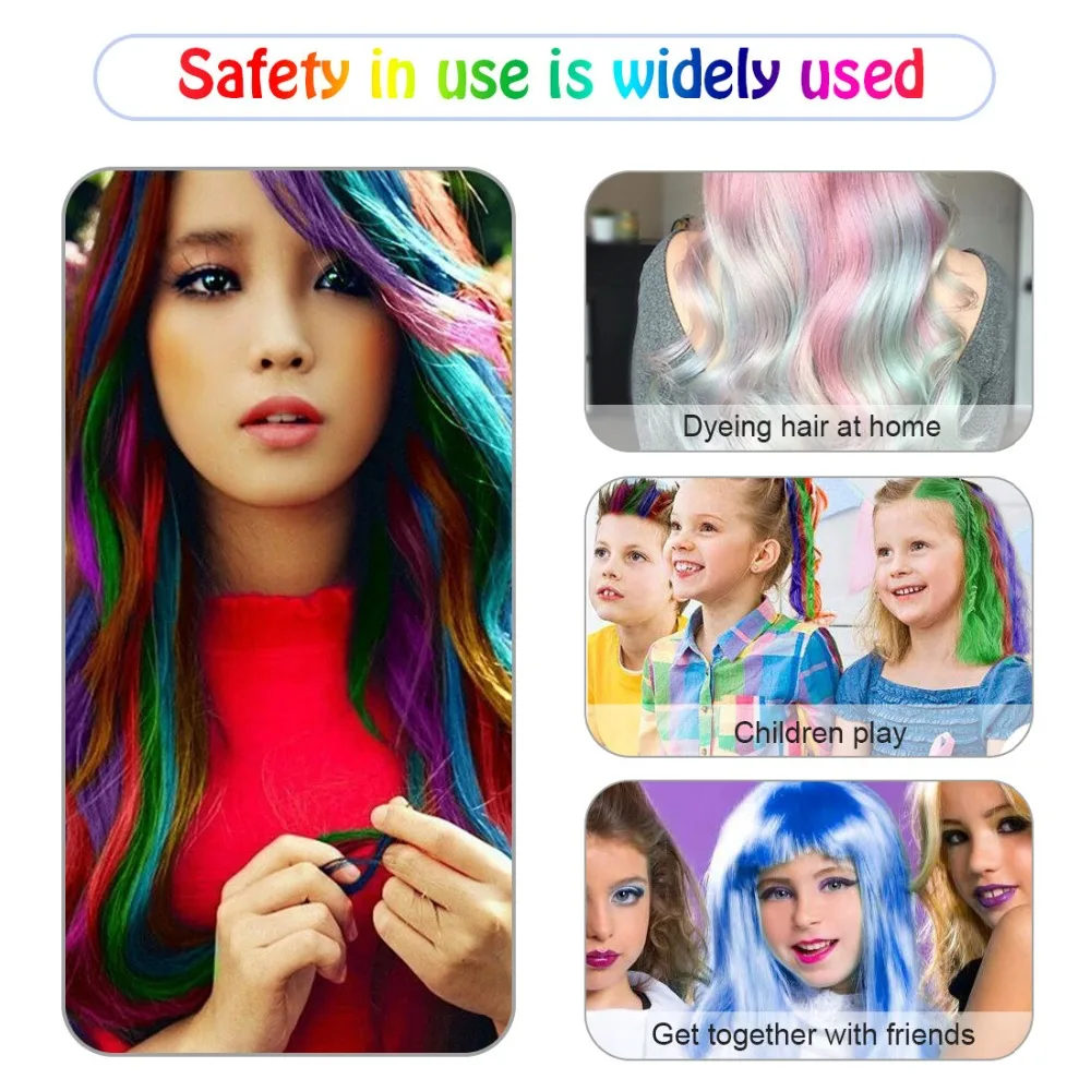 Mini Hair Dye Stick 10 Colors Mini Disposable Personal Salon Use Temporary Hair Dye Comb Crayons Hair Dyeing Tool