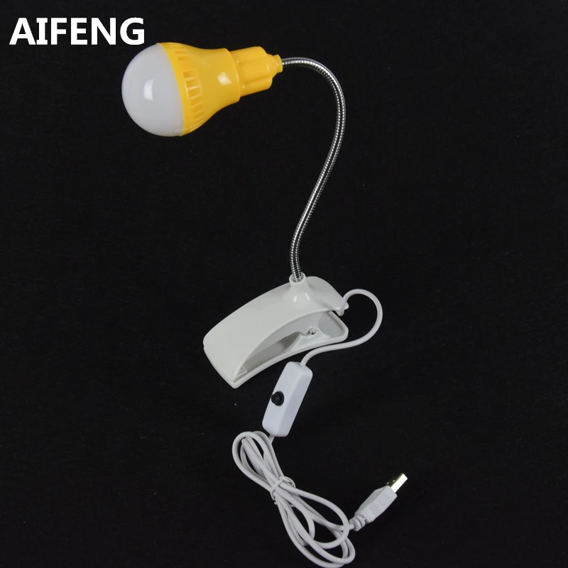 AIFENG портативная Светодиодная настольная лампа с питанием от usb dc 5 в 1 а/2 А зажимом