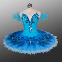 Классические балетные пачки для взрослых с синей птицей, Bailarina, сценические костюмы для соревнований или выступлений, 12 слоев AT0086